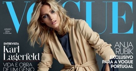 Anja Rubik w codziennych stylizacjach na okładce "Vogue'a"