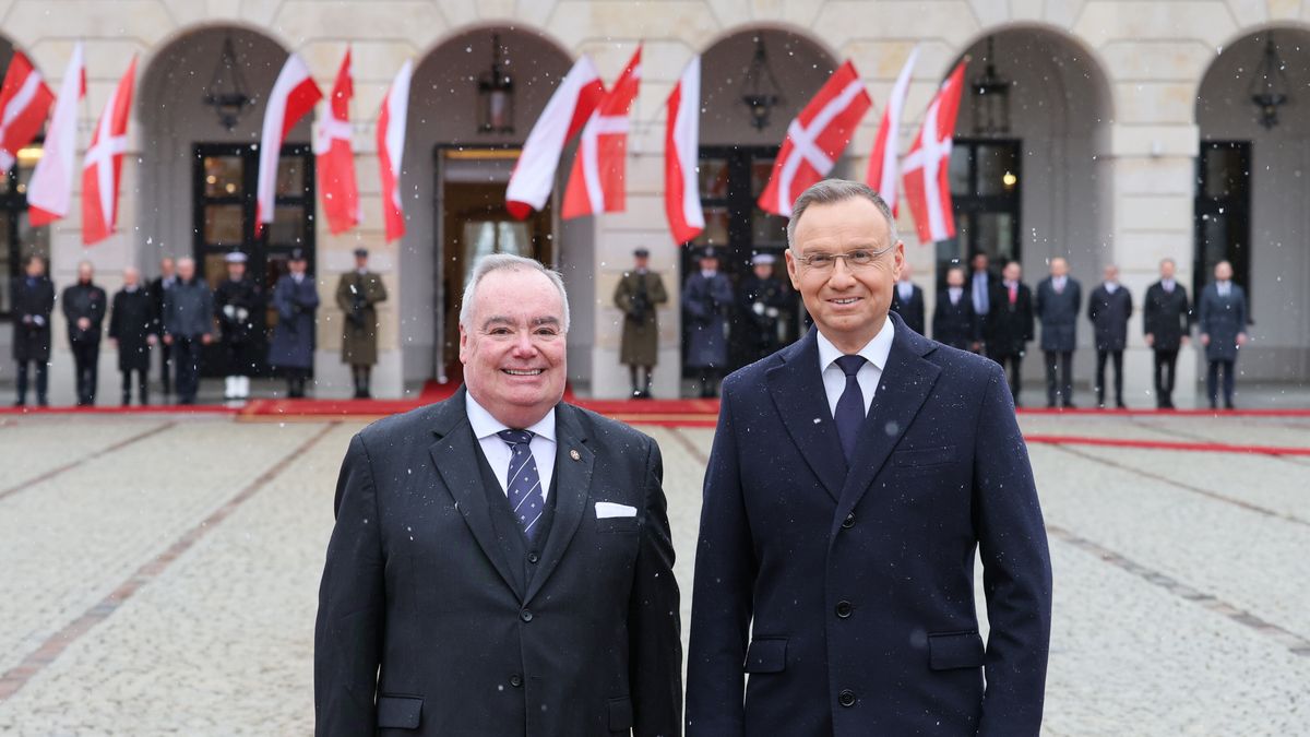 John Dunlap (z lewej) i Andrzej Duda w Warszawie.