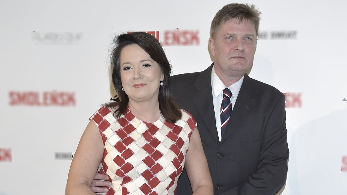 Danuta Holecka z mężem