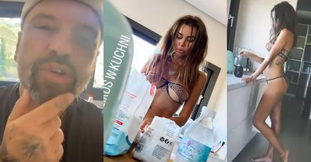 Mariusz Raduszewski flirtuje z przyodzianą w mikroskopijne bikini Natalią Siwiec, prosząc ją o... "mleczko": "A coś dla tatusia?"
