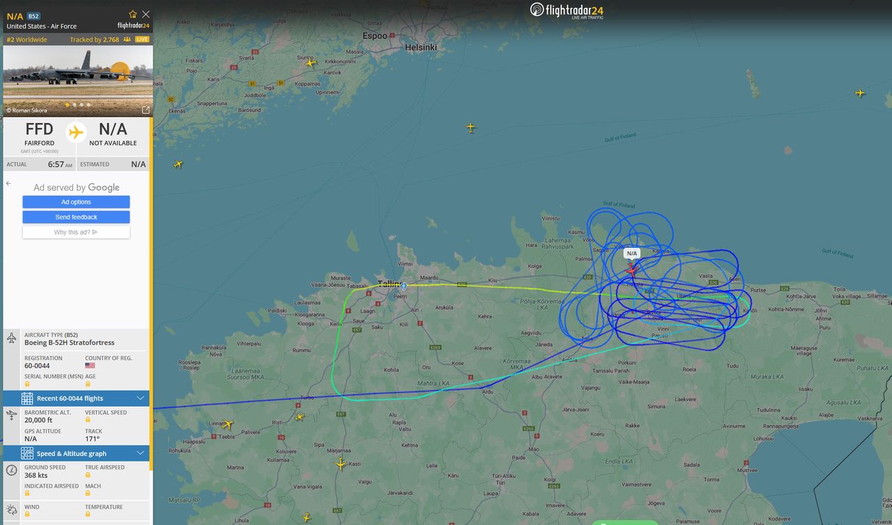 Boeing B-52H Stratofortress over Estonia.