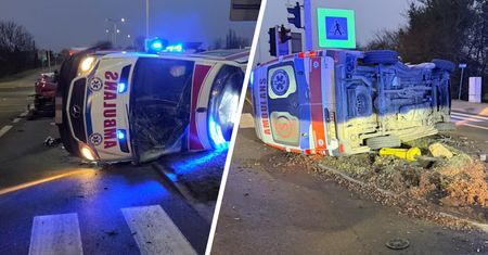 Uderzył w karetkę na sygnale. Cztery osoby w szpitalu