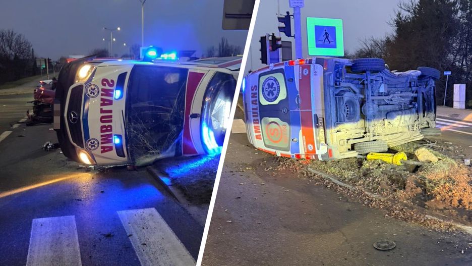 Wypadek z udziałem karetki pogotowia
