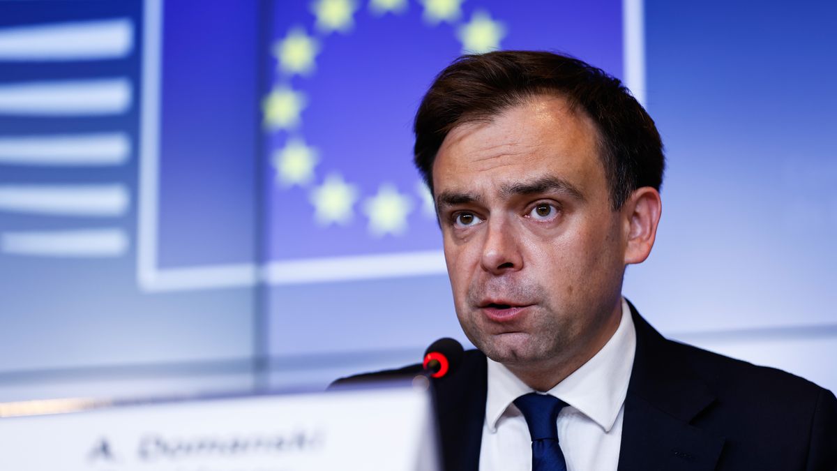 Andrzej Domanski, Poland's finance minster, during a news conference following an Economic and Financial Affairs Council (ECOFIN) meeting in Luxembourg, on Friday, June 20, 2025. The EU faces the threat of 50% levies on nearly all its exports to the US when a deadline set by Trump expires on July 9. Photographer: Simon Wohlfahrt/Bloomberg via Getty Images
