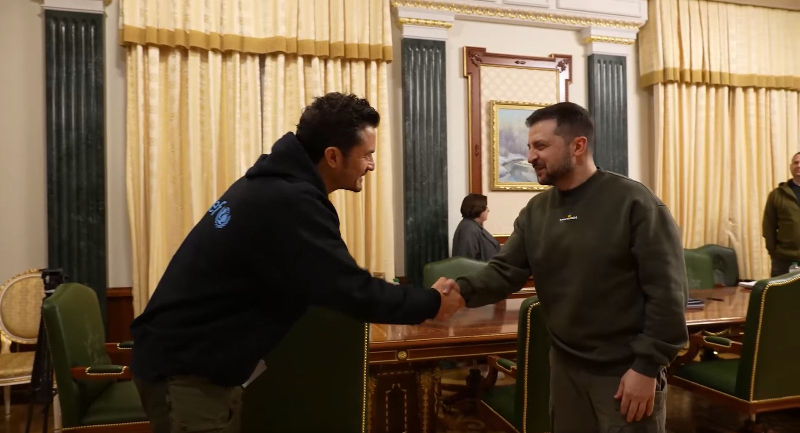 Tak wyglądało spotkanie Orlando Blooma z Wołodymyrem Zełenskim