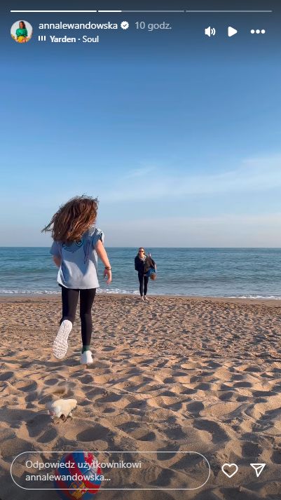 Plażowe harce rodziny Lewandowskich