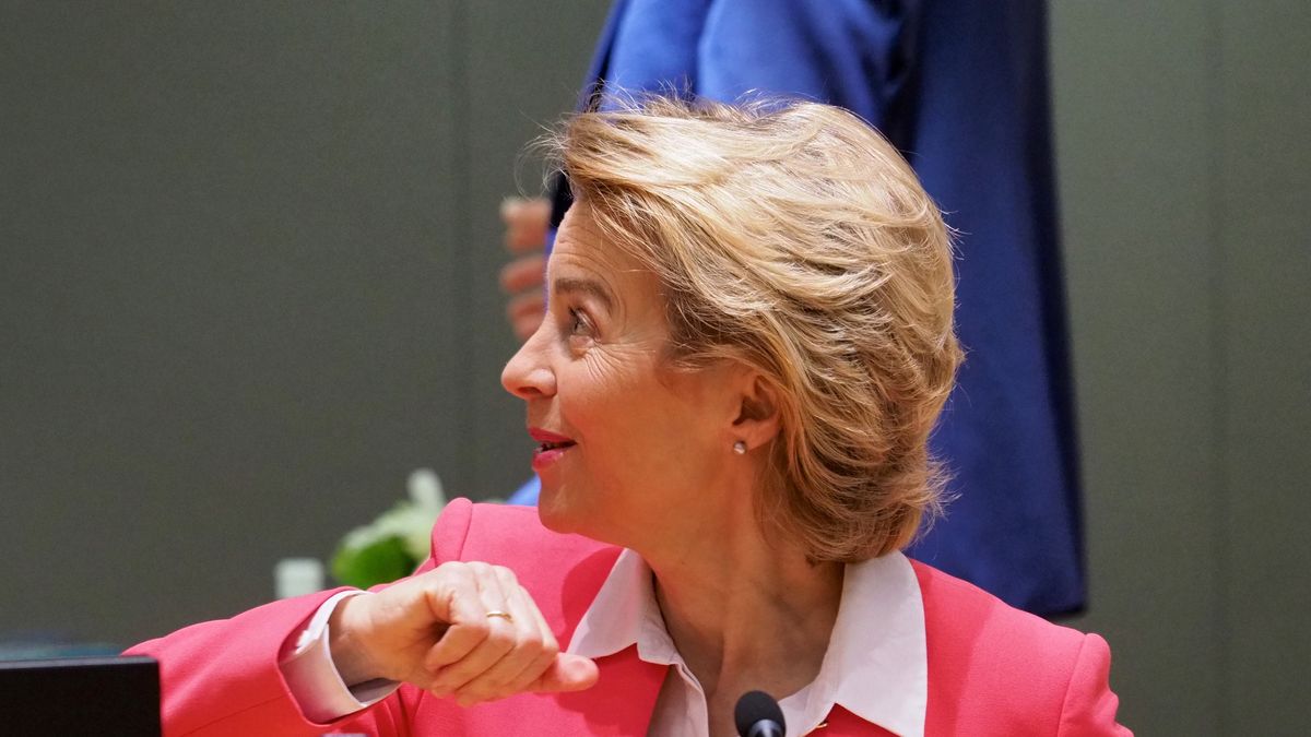 Belgium, Brussels -  July 17, 2020.Special European Council. Ursula Von DerLeyen, President of the European Commission