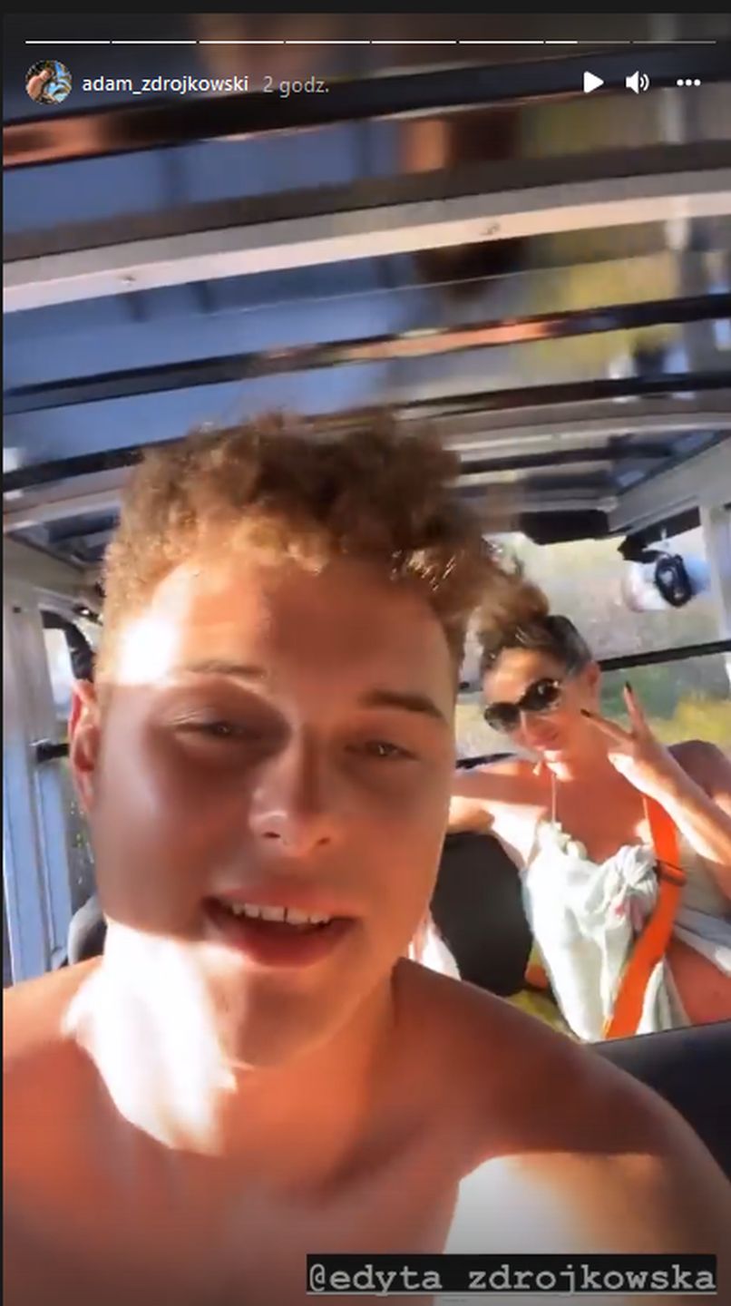 Adam Zdrójkowski z mamą na Zanzibarze