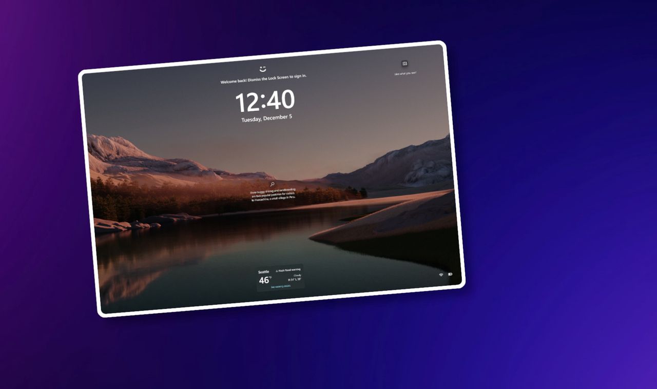 Windows 10 and 11 introduce lock screen widgets with weather updates