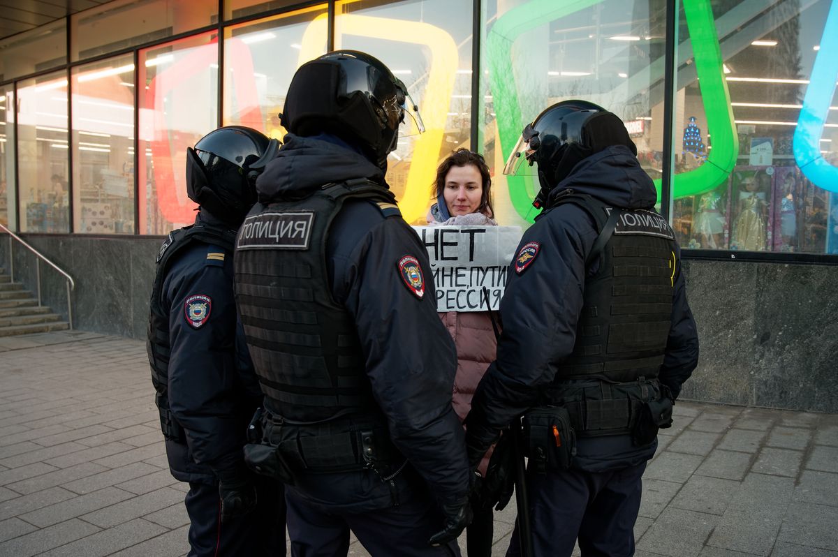 Anti-war Protesters In Moscow, Russia