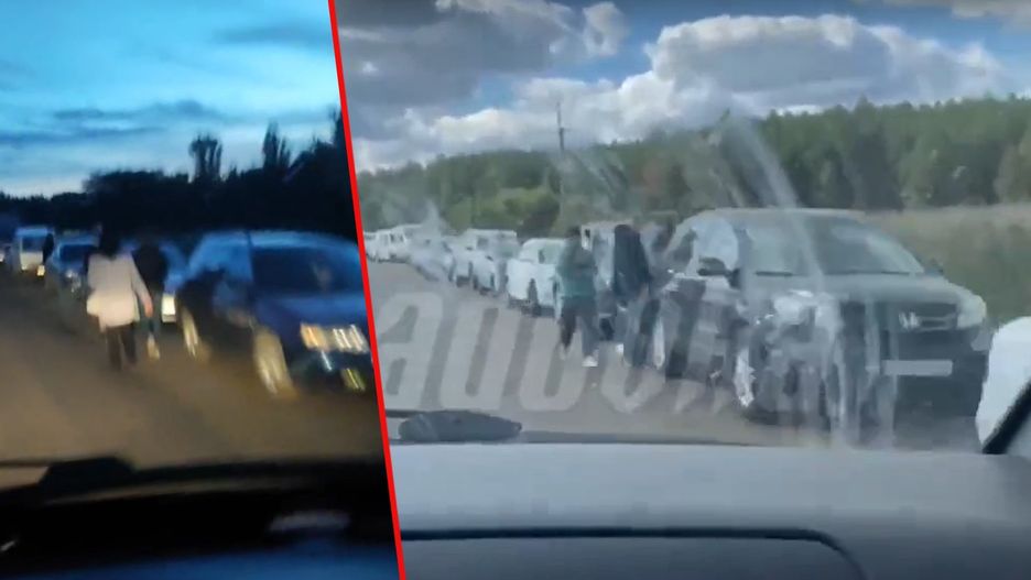 Sznur aut na granicy. Rosjanie uciekają w popłochu 