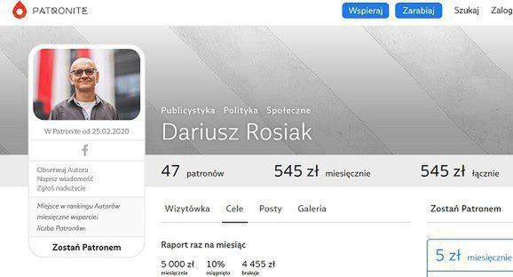 Dariusz Rosiak rusza ze zbiórką na własny "Raport o stanie świata". Potrzebuje 25 tys. zł miesięcznie