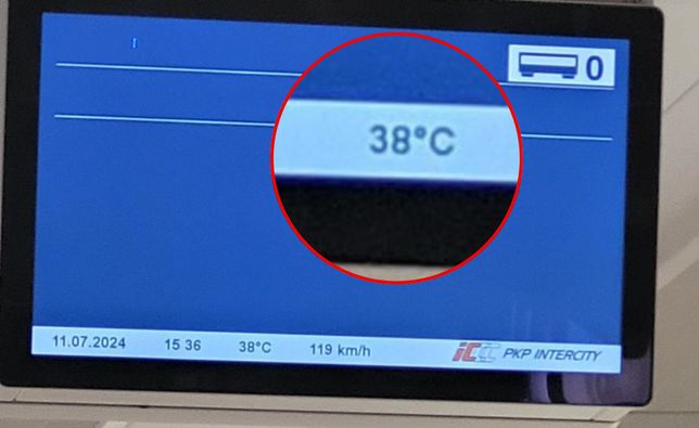 Temperatura w pociągu wynosiła 38 stopni Celsjusza. Fot. nadesłane