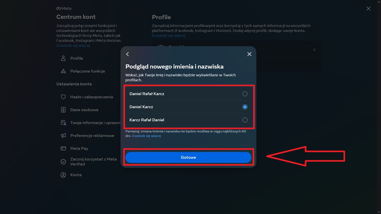 Jak zmienić imię i nazwisko w serwisie Facebook?