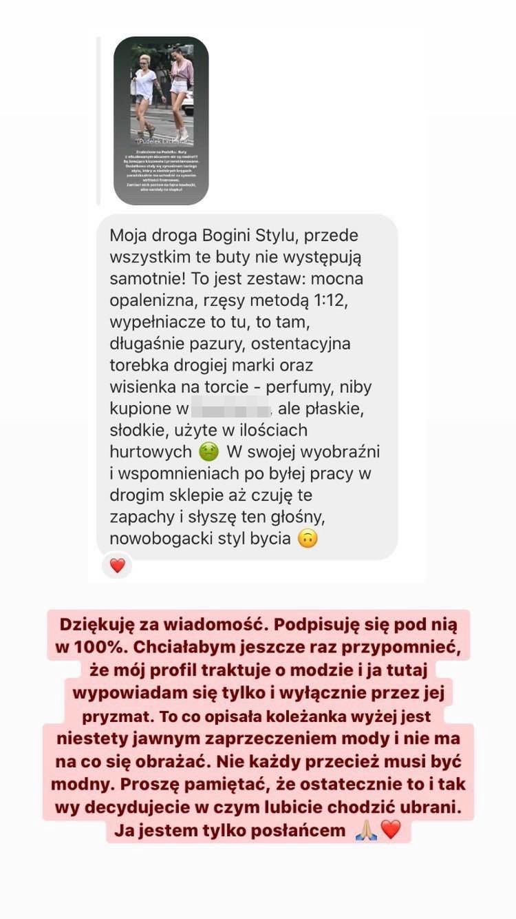 Karolina Domaradzka krytykuje styl Blanki Lipińskiej