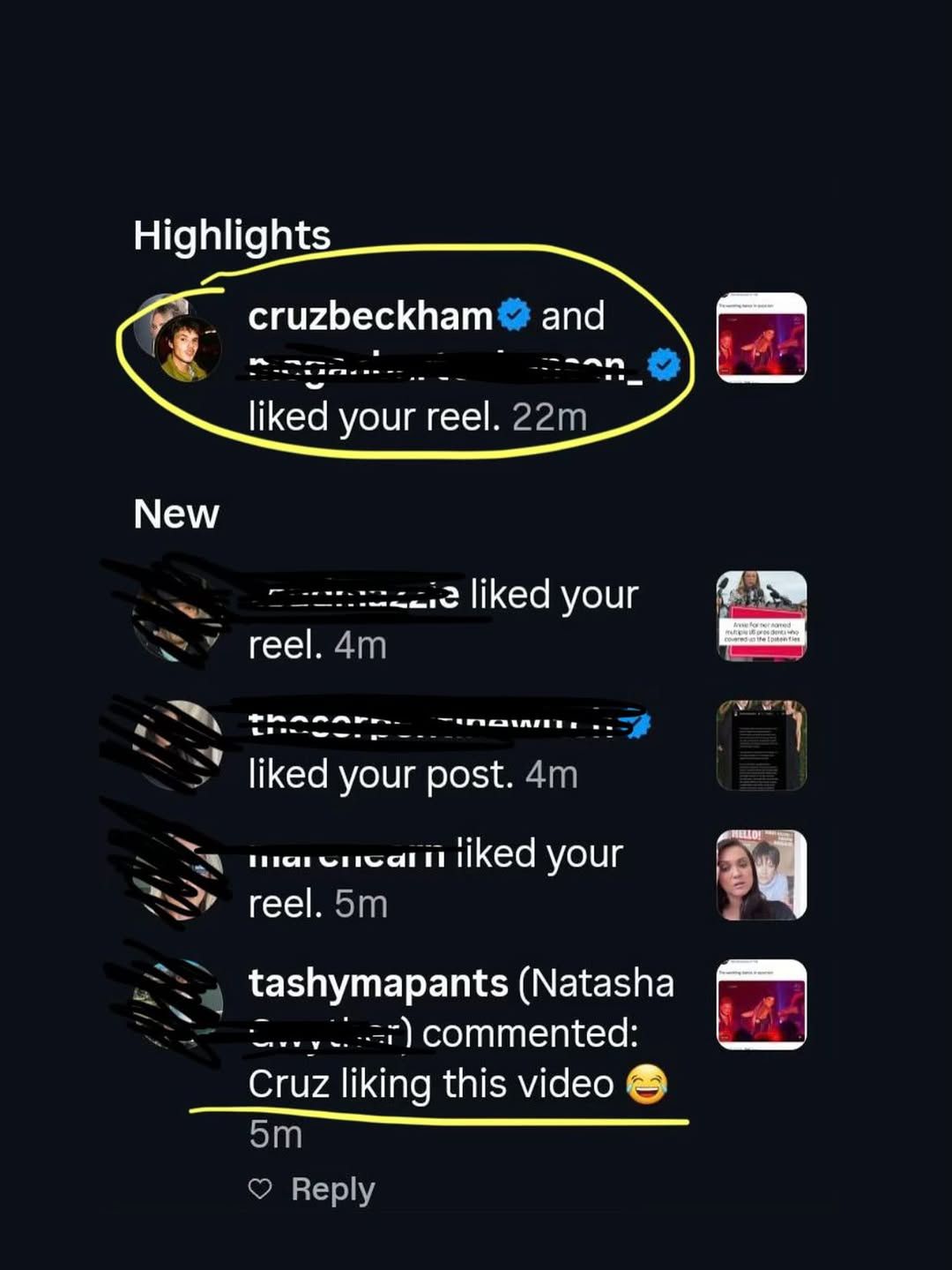 Cruz Beckham polubił mem nawiązujący do tańca weselnego