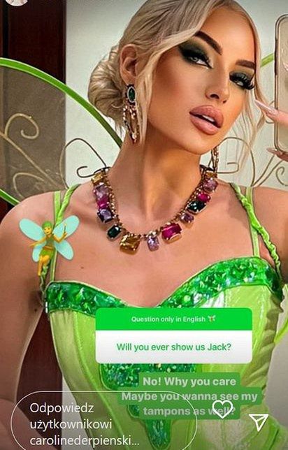 Caroline Derpienski została zapytana o Jacka. Nie kryła irytacji