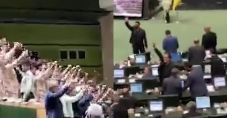 Izraelskie niebo przeszywały pociski. Irańscy politycy skandowali "śmierć Ameryce"