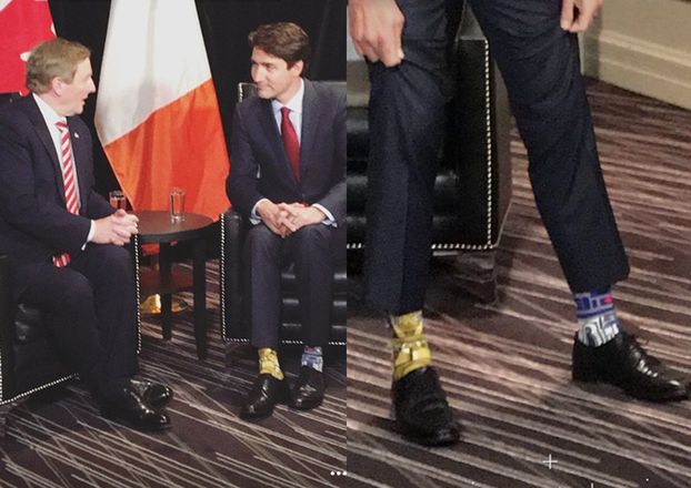 Justin Trudeau spotkał się z premierem Irlandii mając skarpetki z motywem z... "Gwiezdnych Wojen"!