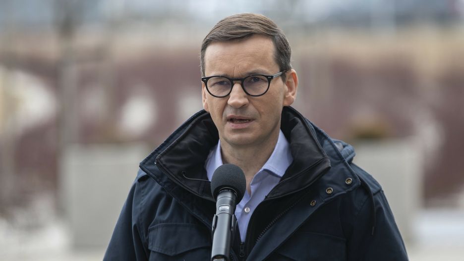 Mateusz Morawiecki i Charles Michel w Jasionce02.03.2022. Jasionka. Port Lotniczy Rzeszow-Jasionka. Konferencja prasowa po spotkaniu Prezesa Rady Ministrow Mateusza Morawieckiego z przewodniczacym Rady Europejskiej Charlesem Michelem. N/z Mateusz Morawiecki
Fot. Grzegorz Bukala/REPORTERFot. Grzegorz Buka?a/REPORTER