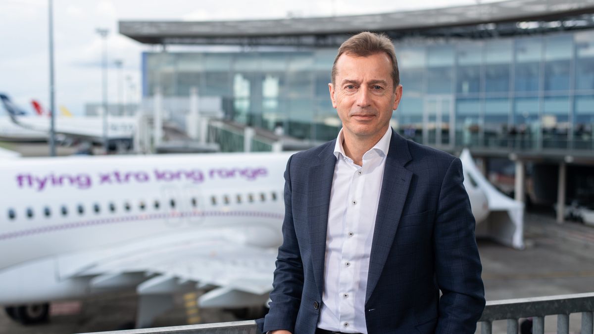 Guillaume Faury, chief executive officer of Airbus SE, following a Bloomberg Television interview at the Airbus Summit 2025 in Toulouse, France, on Monday, March 24, 2025. The aviation industry is at risk of missing its goal of eliminating carbon emissions by 2050, the head of Airbus SE said, less than two months after the world's biggest plane maker delayed plans to build a hydrogen-powered commercial aircraft. Photographer: Matthieu Rondel/Bloomberg via Getty Images