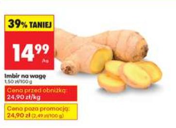 Świeży imbir dostępny w promocji w marketach