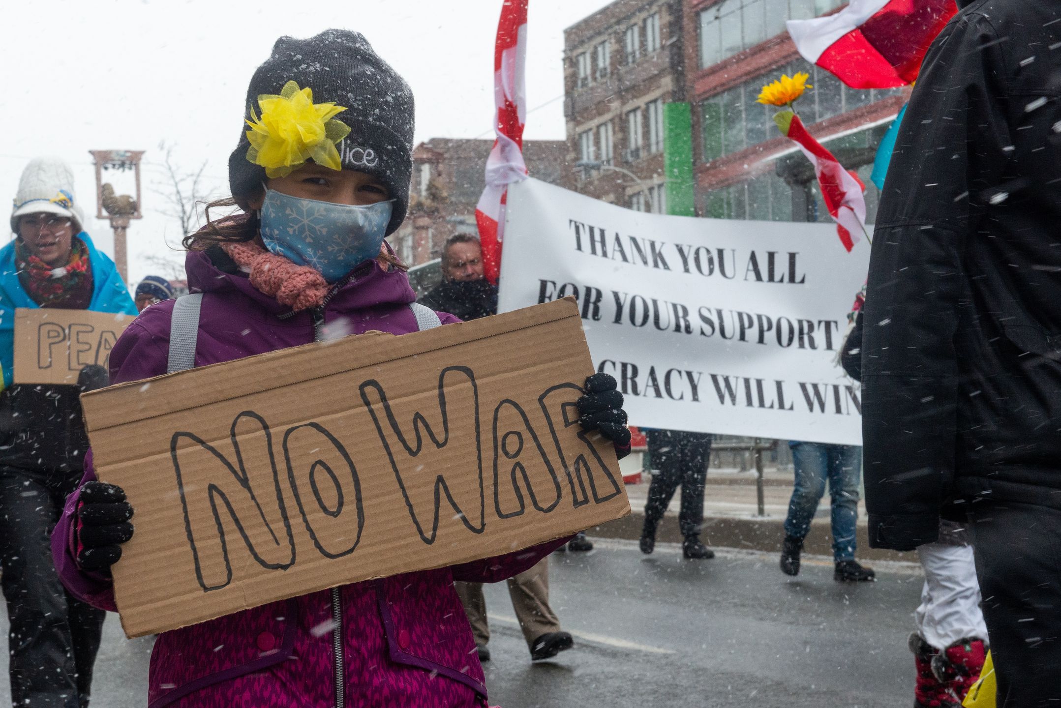 Demonstracja poparcia dla Ukrainy w Toronto 