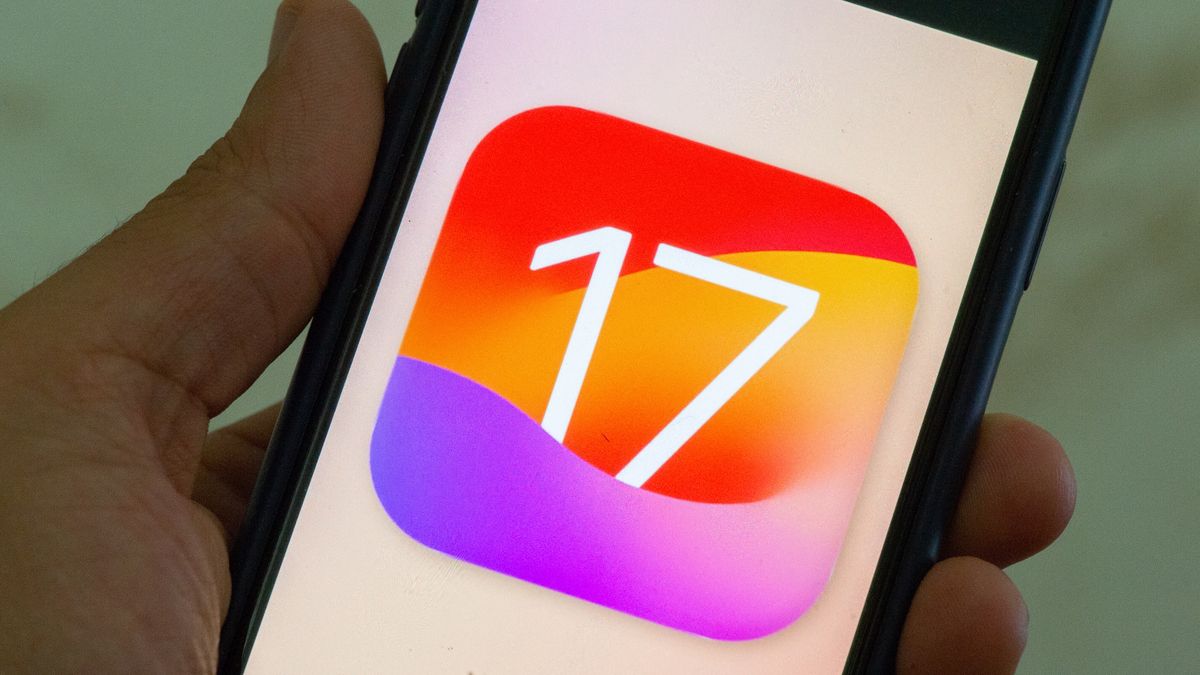 A photo illustration shows IOS 17 Operating System logo displayed on a smartphone in L'Aquila, Italy, on September 15, 2023.  (Photo by Lorenzo Di Cola/NurPhoto via Getty Images)