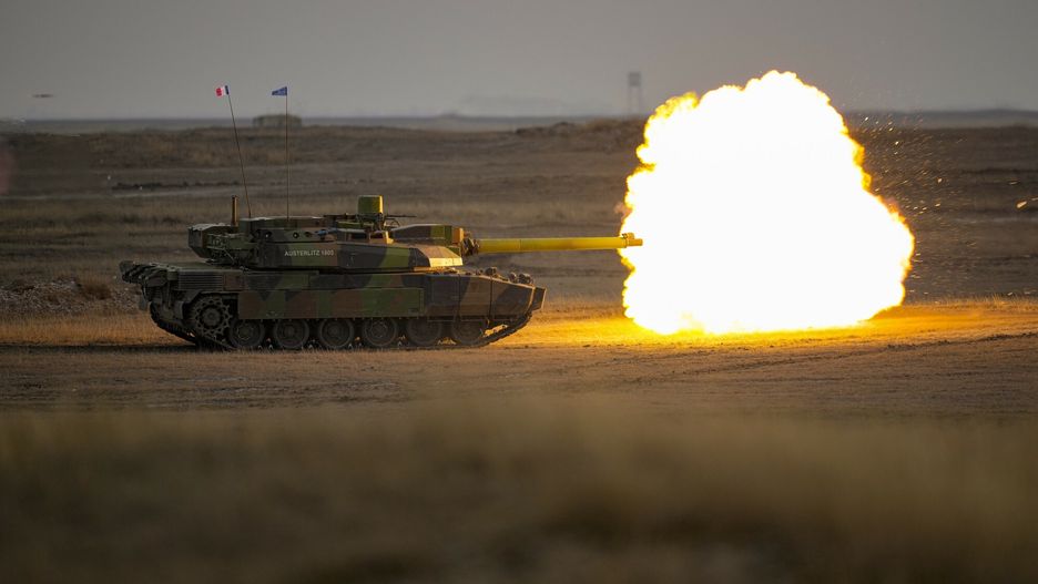 arch54
French Leclerc main battle tanks fire during an exercise at a training range in Smardan, eastern Romania, Wednesday, Jan. 25, 2023. Around 600 French soldiers deployed to Romania as part of a NATO battlegroup on the alliance's eastern flank carried out live combat exercises on Wednesday to test their preparedness amid Russia's ongoing war in neighboring Ukraine. (AP Photo/Vadim Ghirda)
Vadim Ghirda
