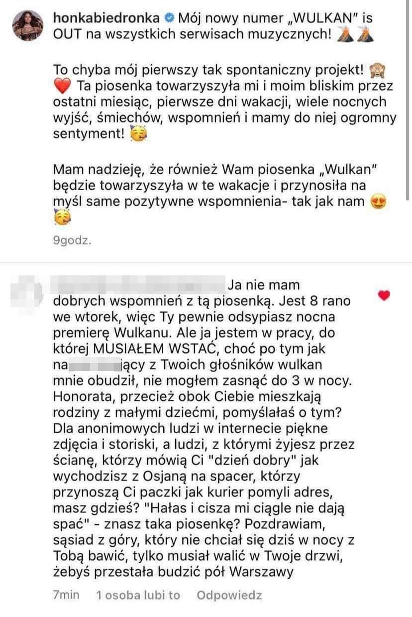 Komentarz sąsiada Honoraty Skarbek