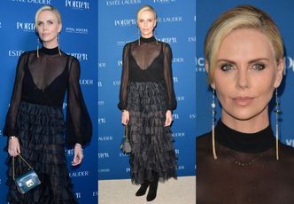 Posągowa Charlize Theron odsłania dekolt w sukni Giambattista Valli