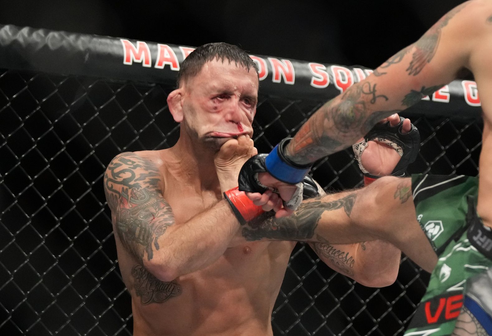Frankie Edgar po uderzeniu od Marlona Very