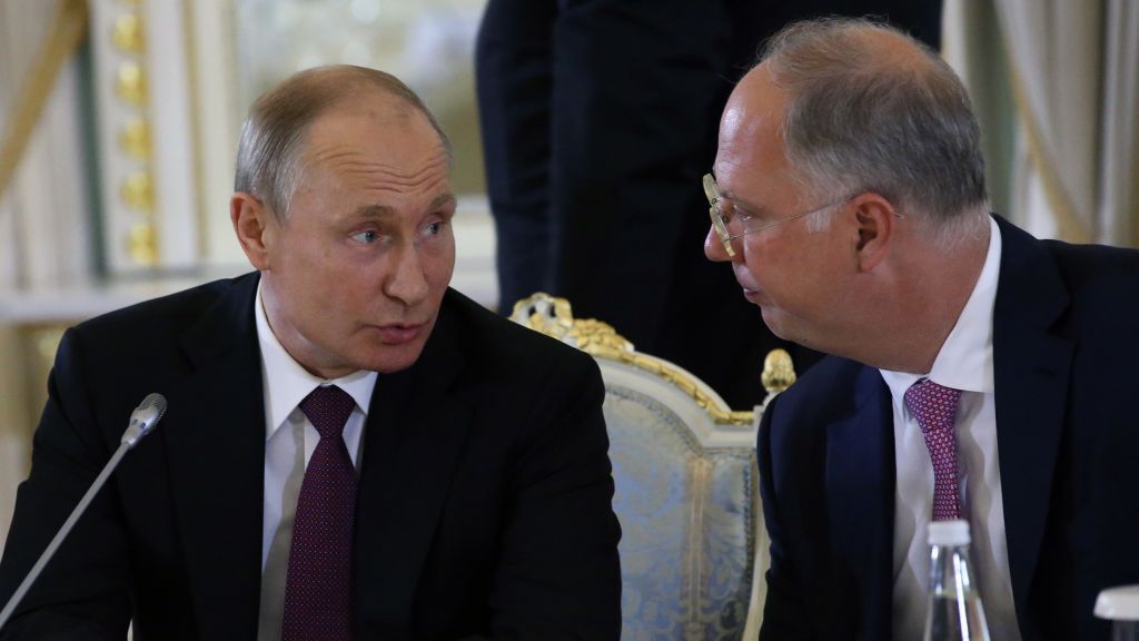 2108 Saint Petersburg International Economic Forum
SAINT PETERSBURG, RUSSIA - MAY 24: (RUSSIA OUT) Russian President Vladimir Putin (L) talks to Chairman of the Russian Fund for Direct Investments Kirill Dmitriev (R) during a meeting with foreign investors at the 2018 Saint Petersburg International Economic Forum on May 24, 2018 in Saint Petersburg, Russia. Russian President Vladimir Putin is taking part in the Saint Petersburg Economic Fourm SPIEF 2018, to meet with French President Emmanuel Macron and Japanese Prime Minister Shinzo Abe. (Photo by Mikhail Svetlov/Getty Images)
Mikhail Svetlov
Human Interest, Politics, Government