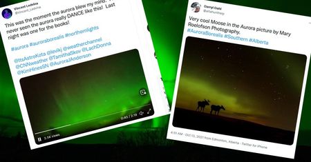 Zjawiskowa zorza polarna. Rozświetliła niebo na zielono
