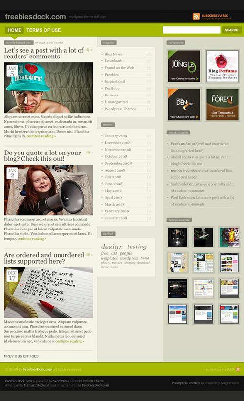 41 pięknych szablonów do Wordpressa 3