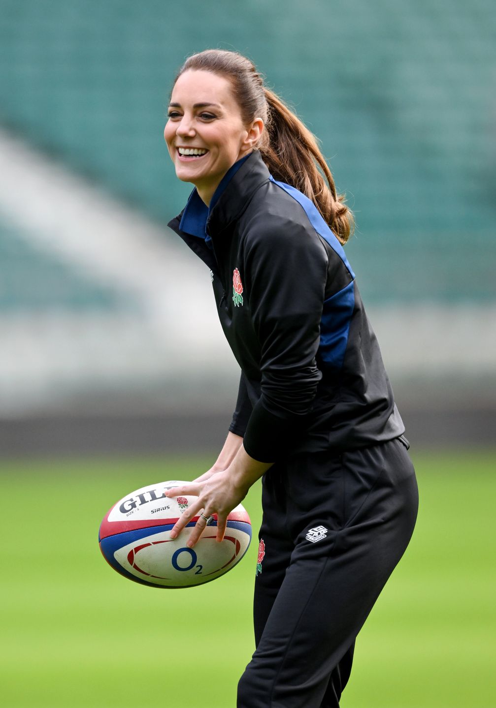 Kate Middleton na treningu rugby