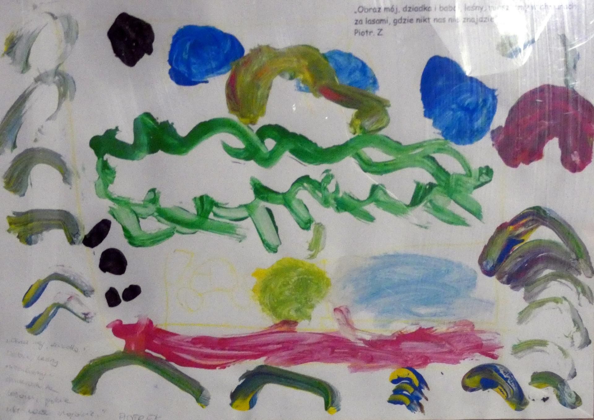 Rysunek Piotrka, przedstawiał jego, babcię i dziadka