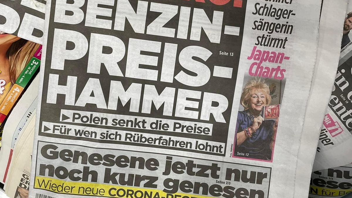 Jedynka berlińskiej gazety "BZ" informująca o nowych cenach paliwa w Polsce 