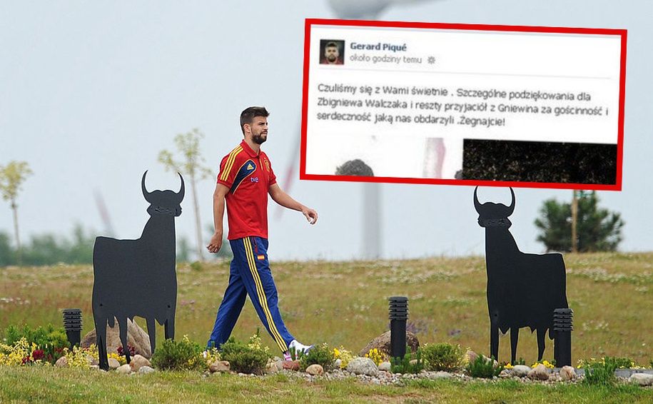 Gerard Pique przechadzający się po Gniewinie