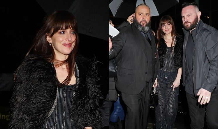 Dakota Johnson w prześwitującej kreacji opuszcza SNL Afterparty 