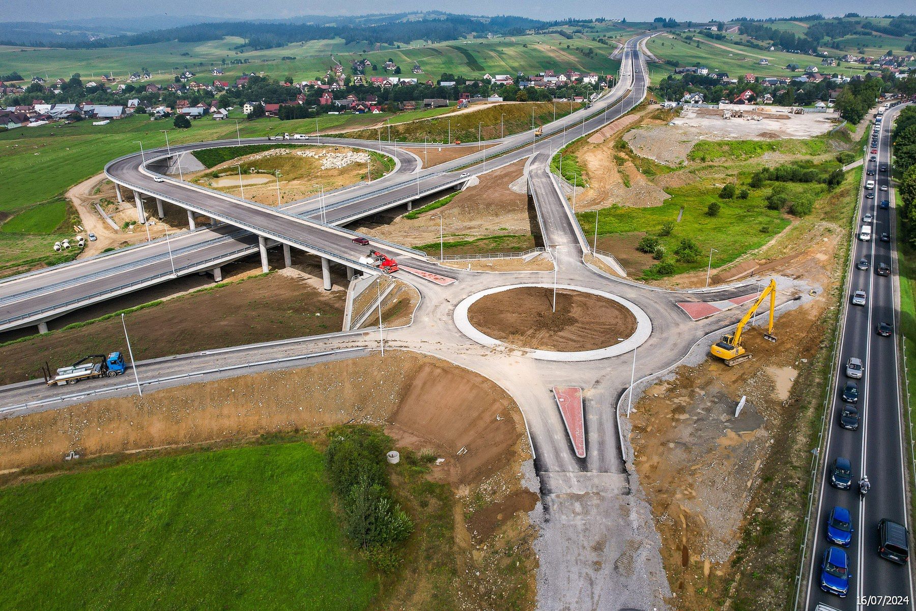 Budowa nowej zakopianki na odcinku Rdzawka - Nowy Targ (lipiec 2024 r.)