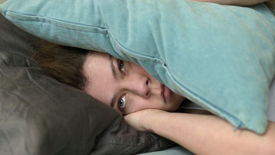 woman covers her ears with pillows so as not to hear the noise
Young woman covers her ears with pillows so as not to hear the noise that interferes with her sleep
Vyacheslav Dumchev