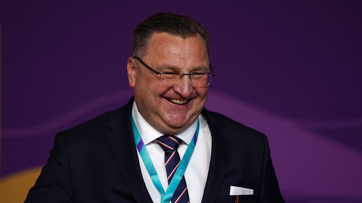 Poland manager Czeslaw Michniewicz during the FIFA World Cup Qatar 2022 Draw at the Doha Exhibition and Convention Center, Doha. Picture date: Friday April 1, 2022. (Photo by Nick Potts/PA Images via Getty Images)