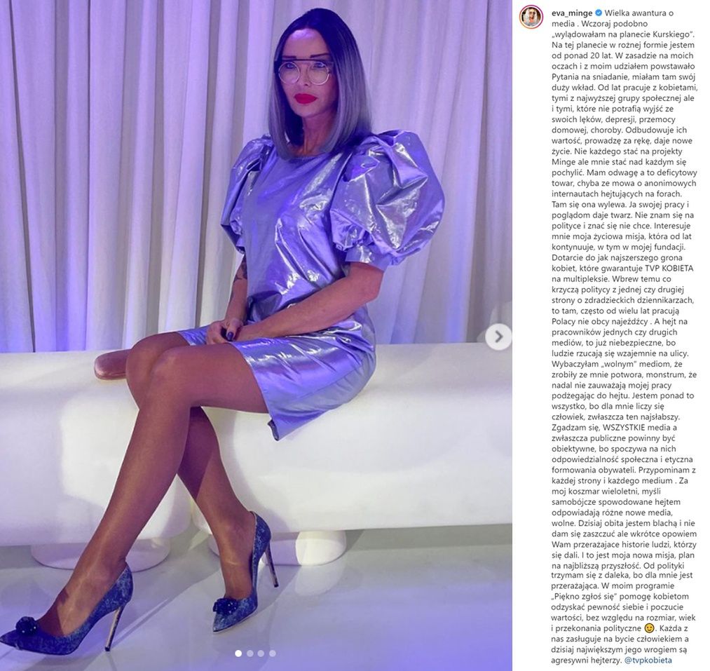Ewa Minge tłumaczy się ze współpracy z TVP 