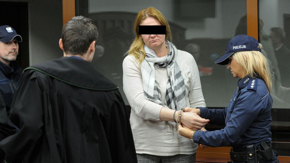 Katarzyna R. na sali Sądu Okręgowego w Słupsku