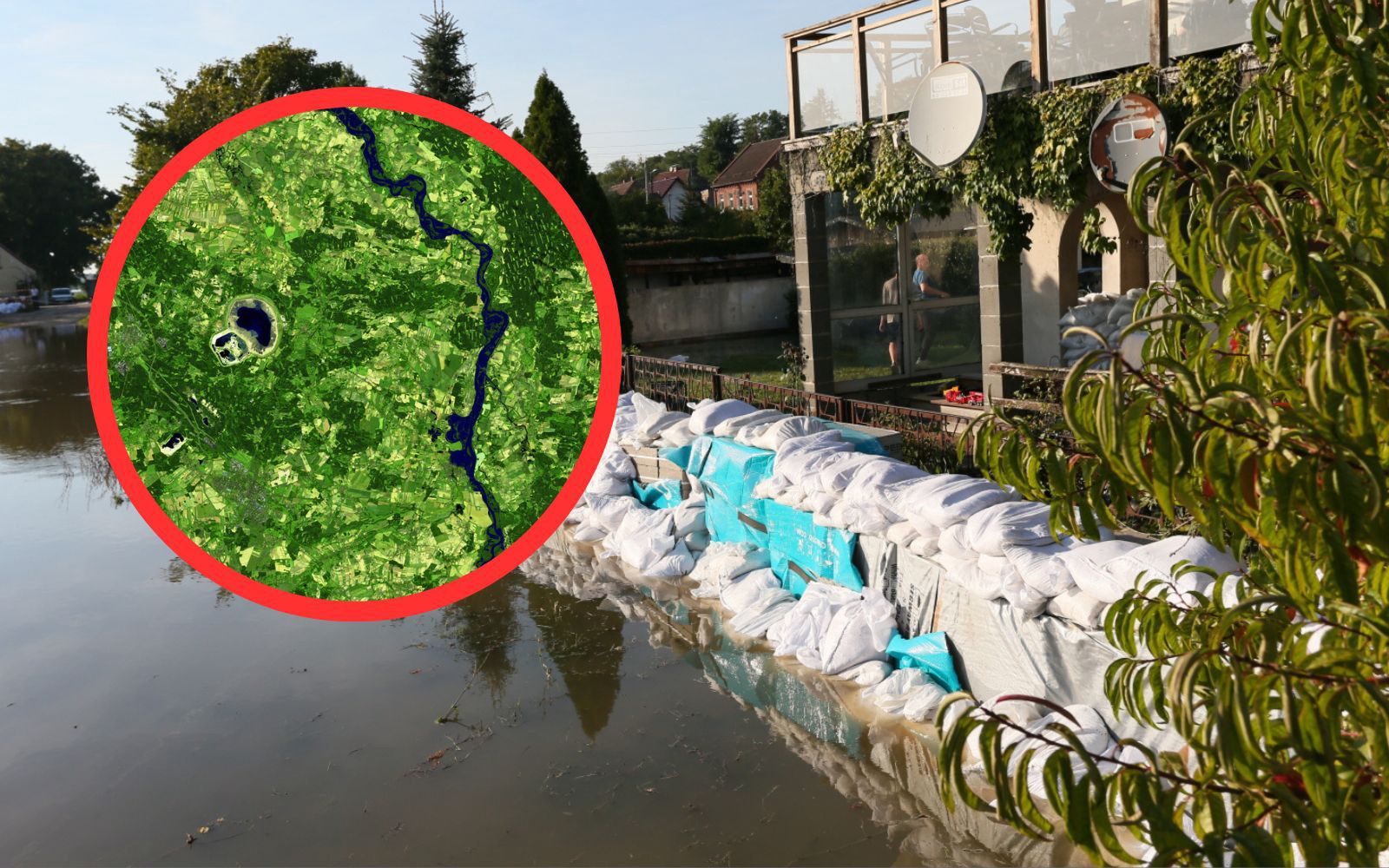 Zdjęcie Odry przed powodzią i obecnie