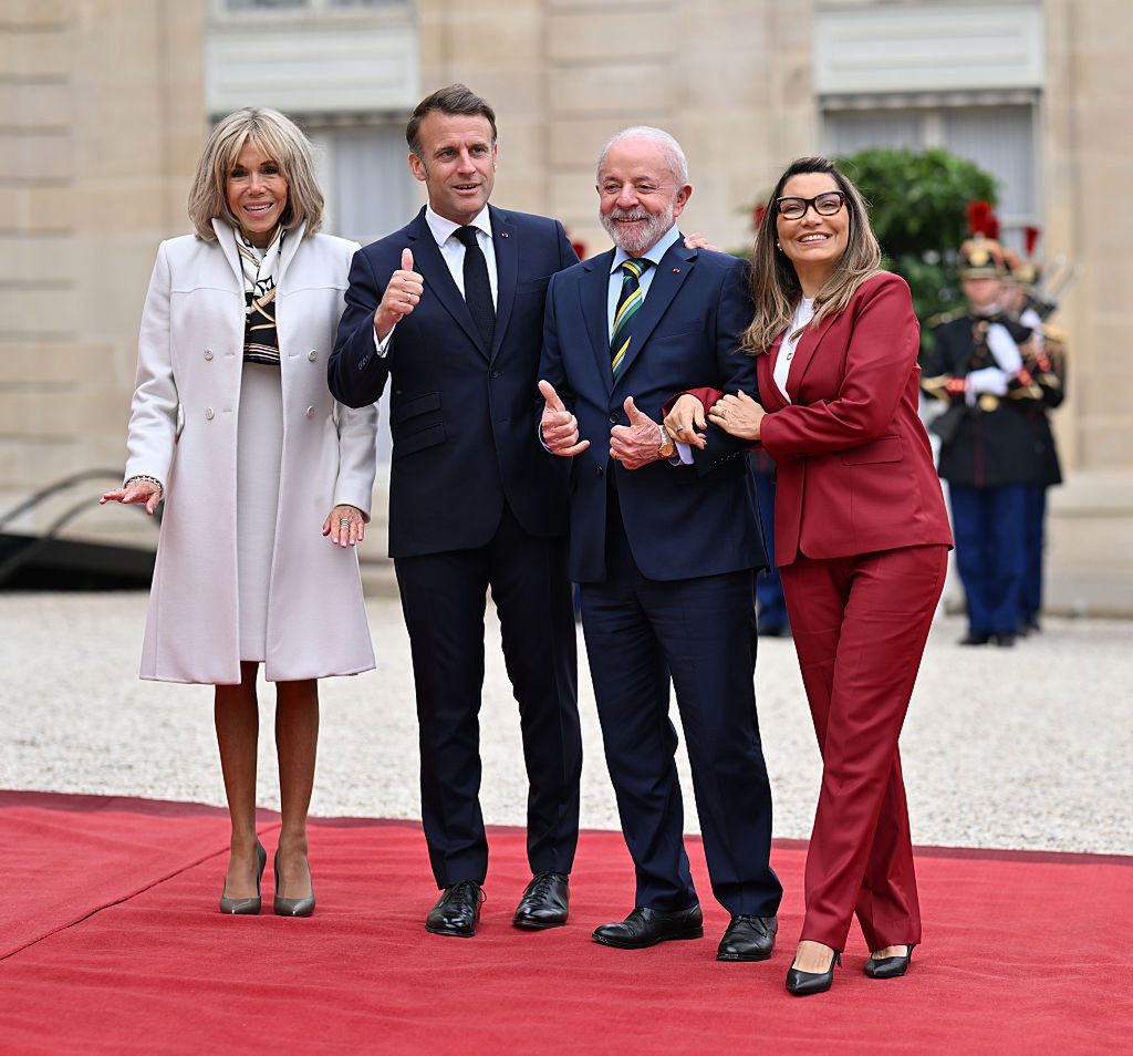 Spotkanie przywódców Francji i Brazylii wraz z ich żonami