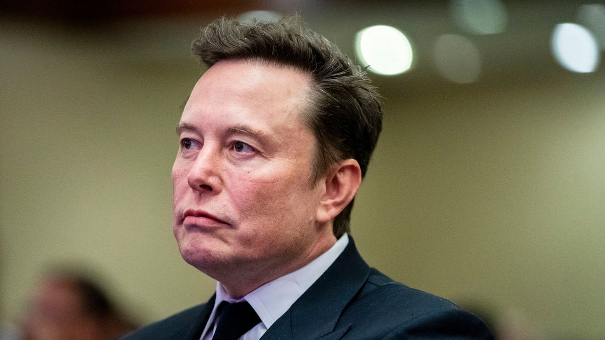 Elon Musk, chief executive officer of Tesla Inc., at the House Republican conference meeting in Washington, DC, US, on Wednesday, Nov. 13, 2024. Donald Trump's hold over the incoming Republican US Senate faces an early test Wednesday as a longtime ally of the president-elect seeks to win a leadership fight against two bastions of the party establishment. Photographer: Allison Robbert/AFP/Bloomberg via Getty Images
