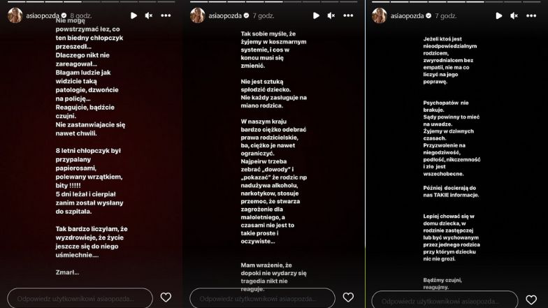 Joanna Opozda o śmierci 8-letniego Kamila z Częstochowy