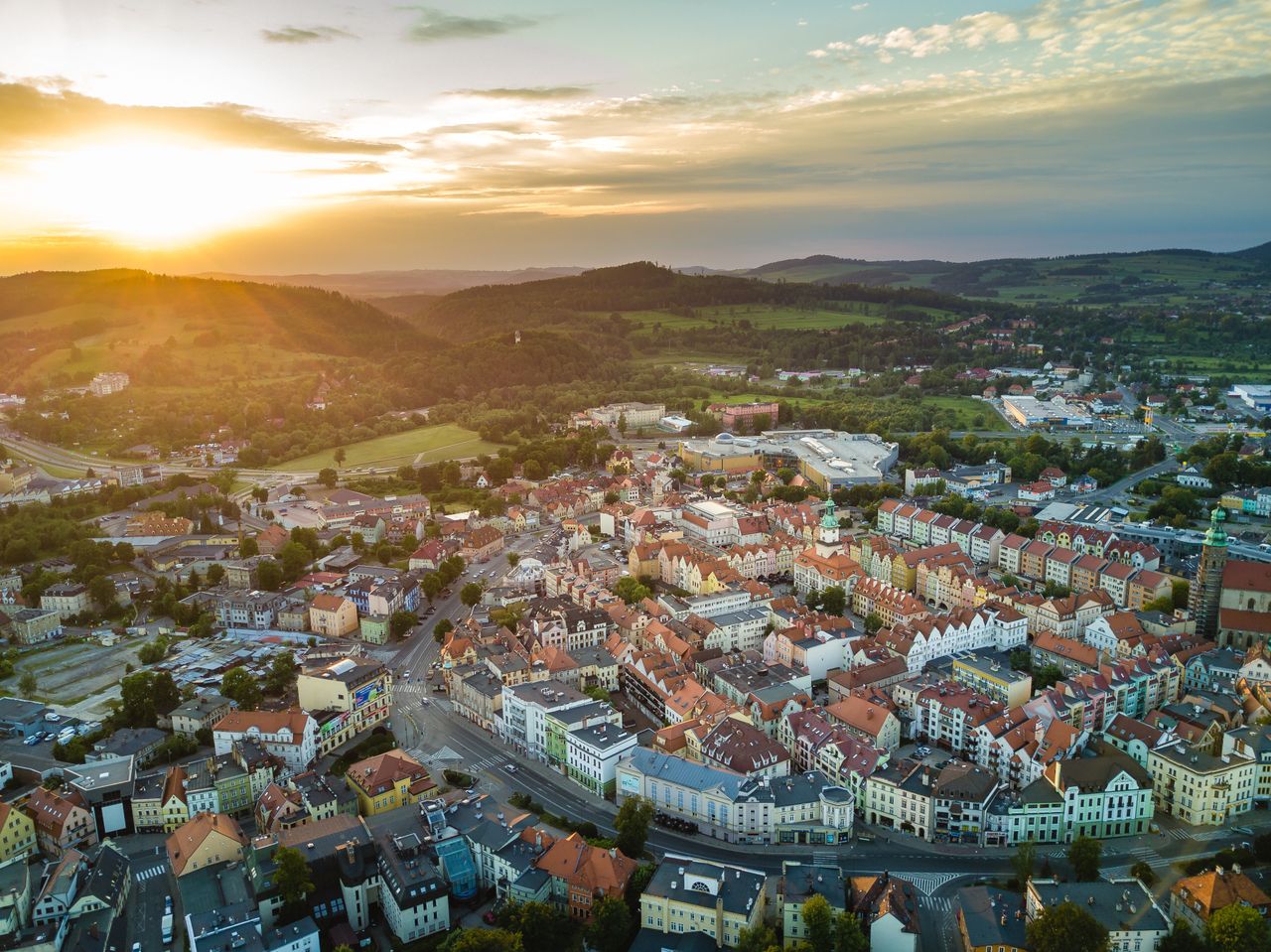 Jelenia Góra z lotu ptaka